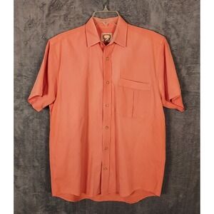 Vintage Banana Republic Mill Valley Shirt Men's Small Orange‎ Short Sleeve 80's